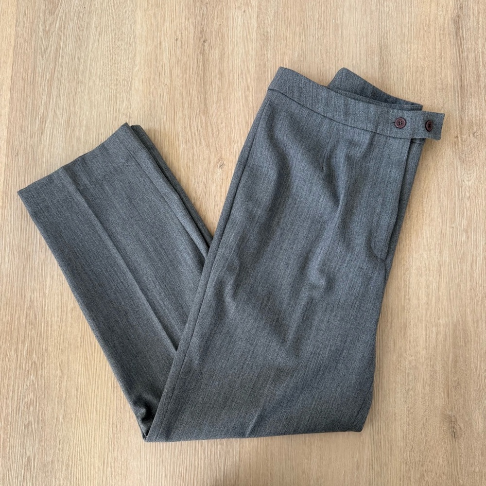 Cristian Trapani Vintage Gray Wool Straight Leg Women’s Dress Pants